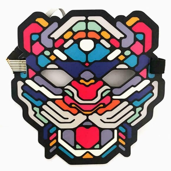 Sound Reactive LED Mask Sound Activated Light Street Dance Lion Halloween - Picture 1 of 4